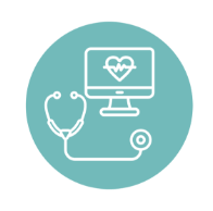 monitor with pulsing heart and stethoscope